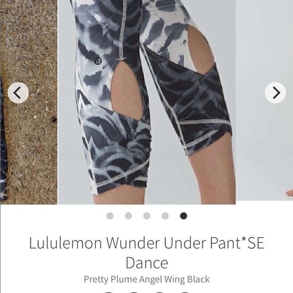 Lululemon Wunder Under Pant SE Dance Pretty Plume Angel Wing Black Women's Sz 4 - Picture 11 of 16